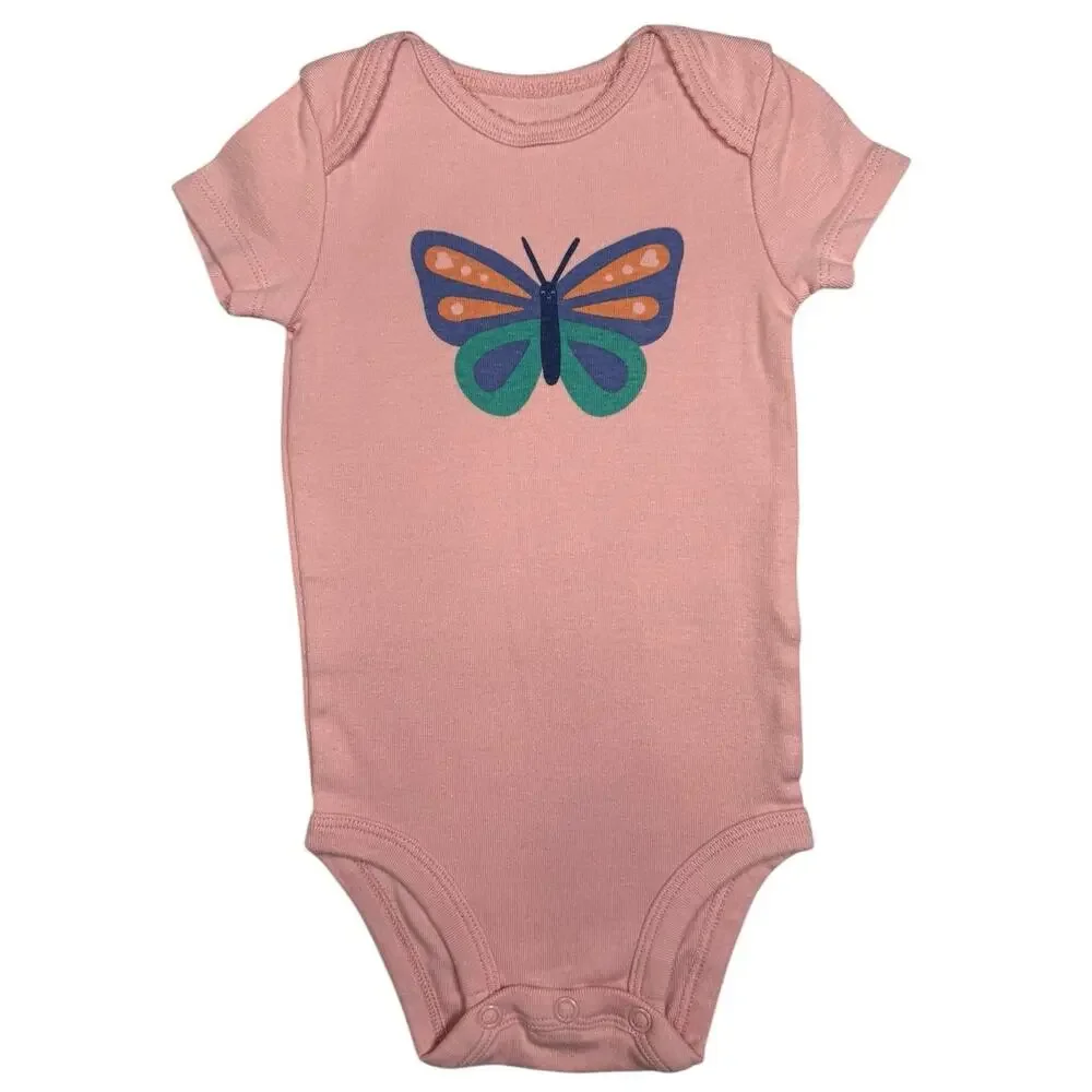 Carters Bodysuit Bundle Baby Girl Rainbow Butterfly Pink White 6 Months
